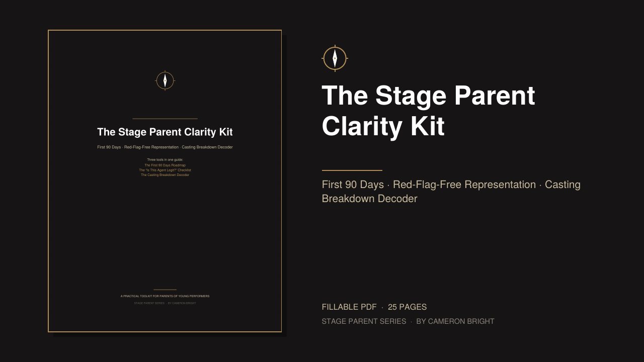 Cover of The Stage Parent Clarity Kit: First 90 Days, representation and casting breakdowns